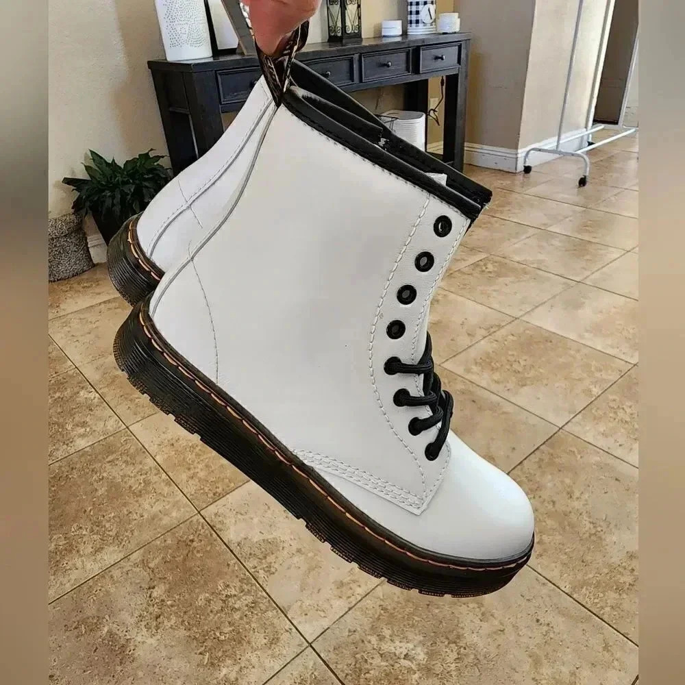 Dr.Martens Kids Zavala White Boots - Picture 3 of 8